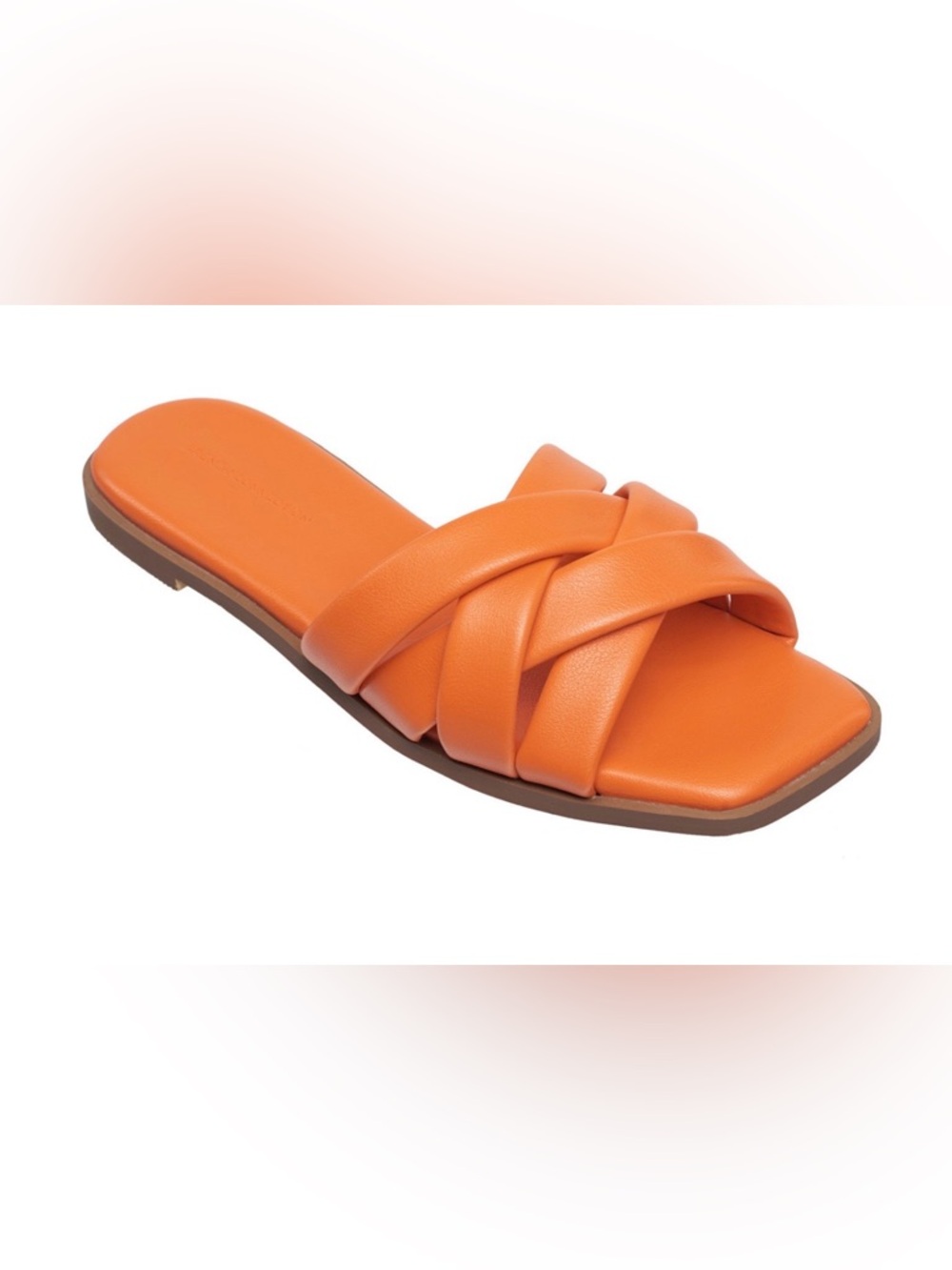 French Connection “Shore” Slides - Orange Vegan Leather - Size 6 - NWT